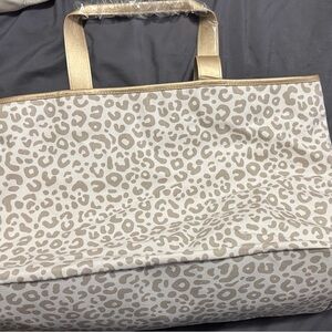Beige Leopard Print Tote Bag